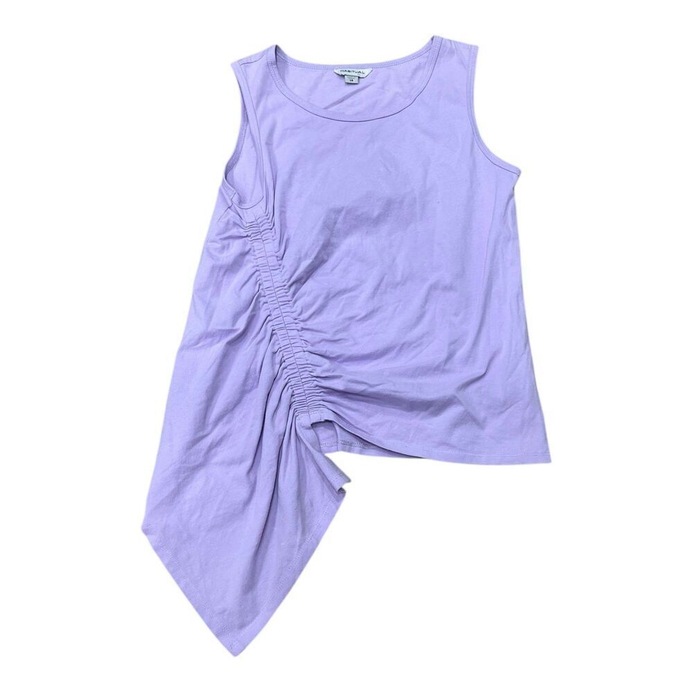 Habitual Girl Purple Asymmetric Ruched Front Tank Top 14